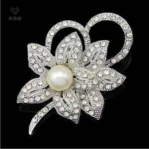Mới Charm Hoa Pha Lê Thổ Cẩm Chân Kim Cương Giả Ngọc Trai Trâm Cài [Mina]
