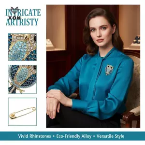 Cú Động Vật Thổ Cẩm Dành Cho Nữ Kim Loại Kim Loại Kim Cương Giả Pin Thời Trang Thanh Lịch Phù Hợp Với Đầm Phụ Kiện Trang Sức Cho Nữ Công Sở [Mina]