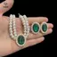 Vintage Tính Khí Giả Ngọc Trai Nelace Bộ Bông Tai Nữ Thanh Lịch Xương Đòn Dây Chuyền Dự Tiệc Phụ Kiện Trang Sức Thời Trang [Mina]