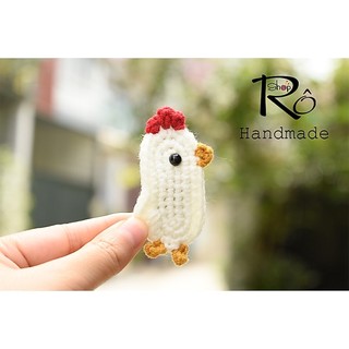 Kẹp tóc con gà trống cute cho nữ và bé gái 6cm |Cặp tóc len hình con vật ngộ nghĩnh|Shop Rô Handmade