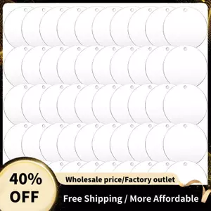 Bộ 50 3 Inch Acrylic Khoảng Trống Có Lỗ Trong Suốt Vòng Tròn Trang Trí Trong Suốt Tròn Acrylic Trang Trí Giáng Sinh Khoảng Trống