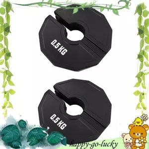 2 Đĩa tập thể dục 0,5kg Đĩa siêu nhỏ tạ Đĩa trọng lượng phân số bằng cao su Thay đổi màu đen