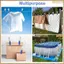 Kẹp che bể bơi hạng nặng chống gió mùa xuân- 12 chiếc bằng thép không gỉ có tay cầm bằng nhựa màu xanh