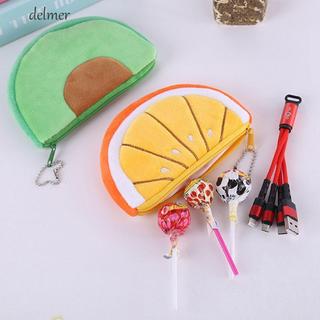 DELMER Túi đựng tiền xu trái cây Túi đựng thẻ mặt dây chuyền Túi sinh viên thông thường Hoạt hình Ví xả di động