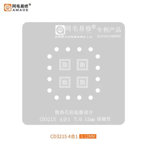 0.12MM Amaoe BGA Reballing Stencil 4 TRONG 1 CD3215 TPS65982 Cho Mac Pro Sửa Chữa MainBoard A2159 A1989 A1990 A1708 A1706 Dụng Cụ