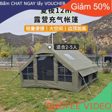 [Nhập Khẩu] Đêm hè 12 ㎡ cắm trại bông ngoài trời lều bơm hơi cắm trại cắm trại di động che mưa che nắng lều thoáng khí