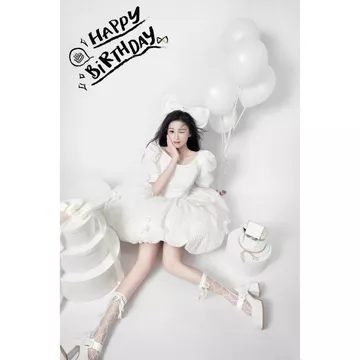 Đèn Mới Váy Cưới Photo Studio Ảnh Sinh Nhật Ảnh Trang Phục Chụp Ảnh Nghệ Thuật Ngắn Họa Tiết Trắng Nhỏ