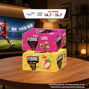 Combo 2 Hộp Pönnie HotDog Giòn Vị Bắp Và Sườn Nướng(2 Hộp 40 Cây x 28G)