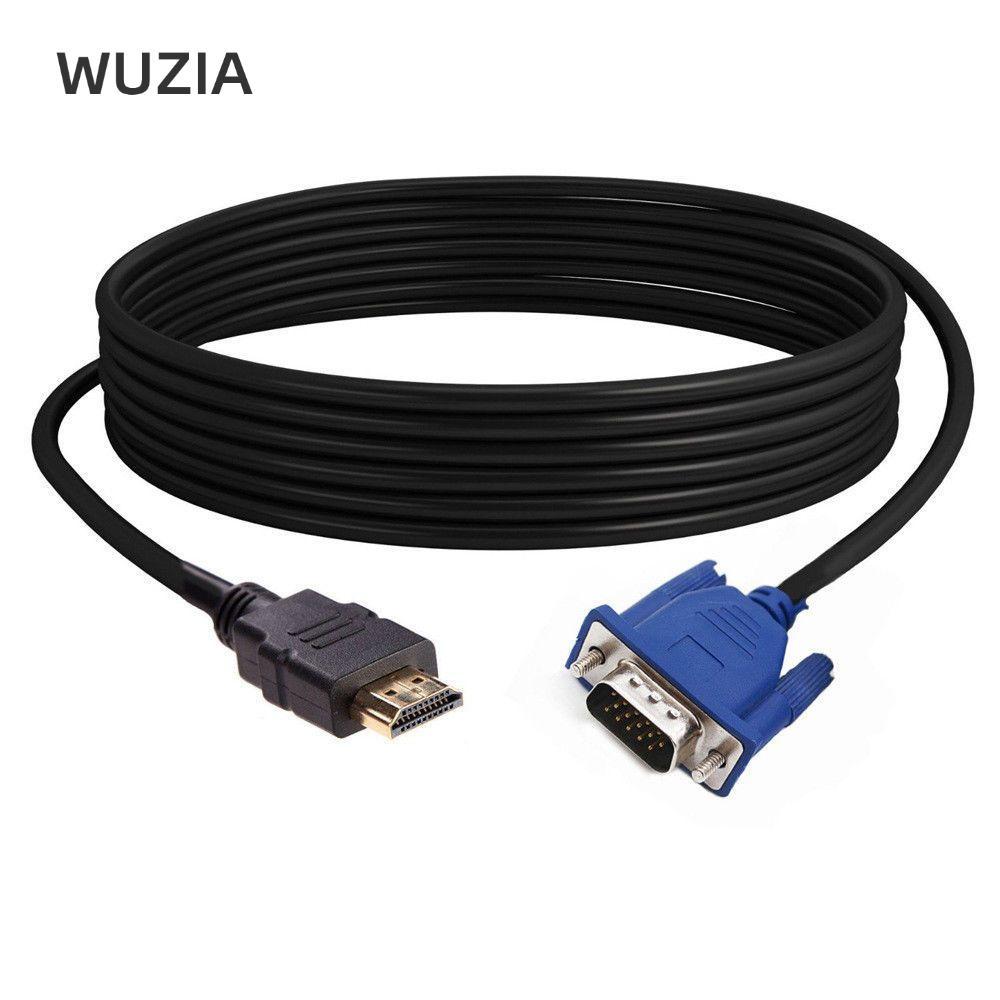Cáp VGA tương thích HDMI WUZIA, Dây chuyển đổi AV từ nam sang nam 1080P, Dây kết nối 1-5m của máy chiếu HDTV