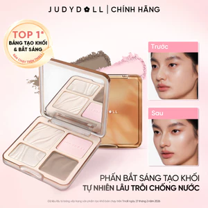 JUDYDOLL Phấn bắt sáng tạo khối 4 ô Highlight Contour Palette Tự nhiên Lâu trôi Chống nước 9g