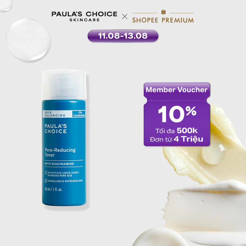 Toner cấp ẩm, se khít lỗ chân lông Paula’s Choice Skin Balancing Pore Reducing Toner 30ml 1357