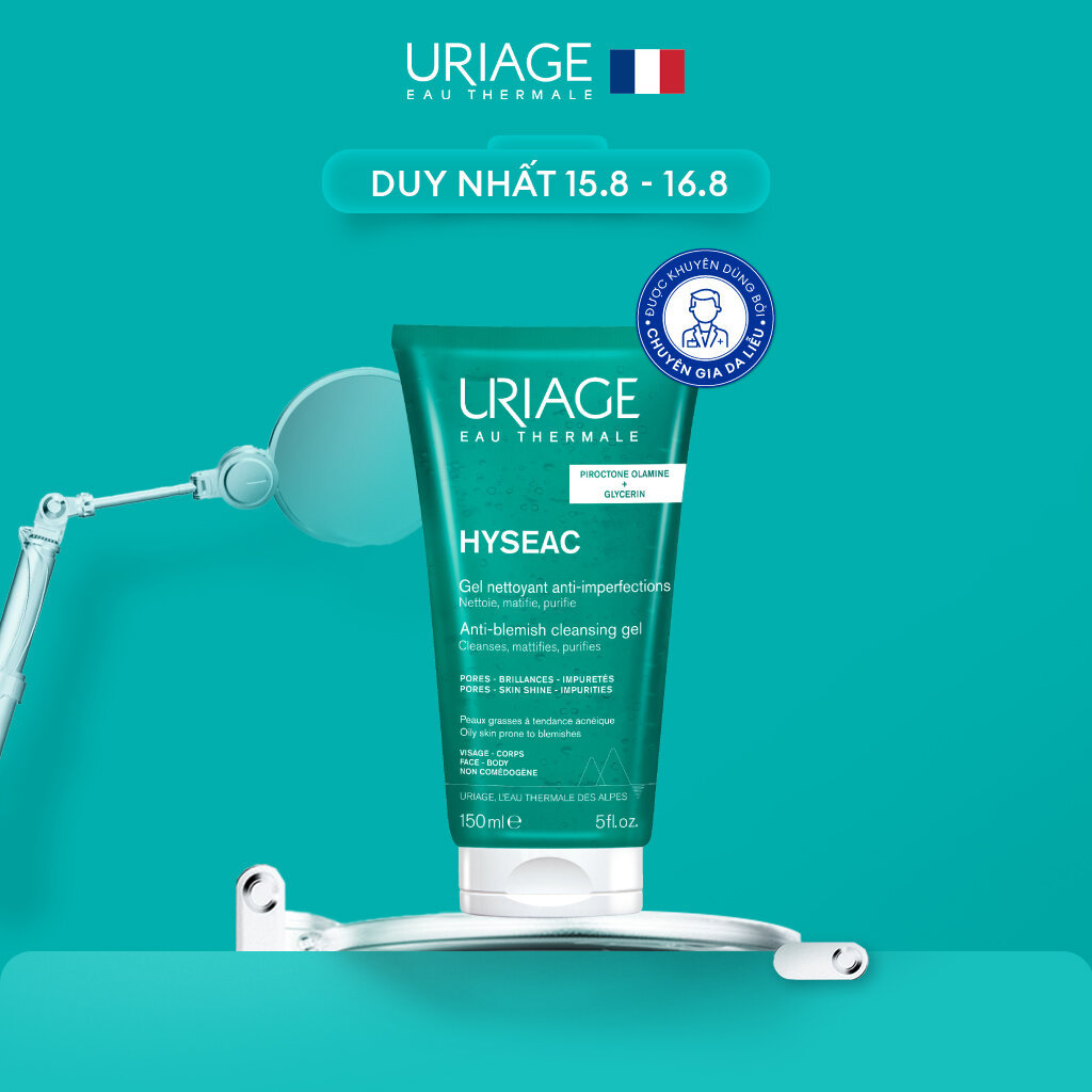Gel rửa mặt ngừa mụn cho da dầu URIAGE HYSÉAC GEL NETTOYANT ANTI-IMPERFECTIONS 150ml