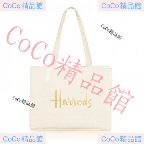 Chữ vàng trắng Sản phẩm nổi tiếng của Anh Harrods Túi mua sắm PVC chống thấm nước dung tích lớn Phong cách Anh Túi xách Harrods Túi đựng đồ ăn trưa A4 Túi sách – 3