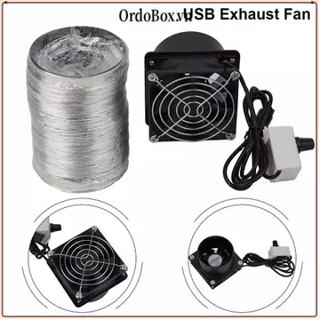 ORDOBOX 1 Cái Quạt Hút USB, Ống Mini Đơn Giản Ống Hút Hút Hút Khí Thông Gió, Có Thể Điều Chỉnh Tốc Độ Với Ống Hút Cửa Sổ Phòng Tắm Nhà Bếp Công Nghiệp