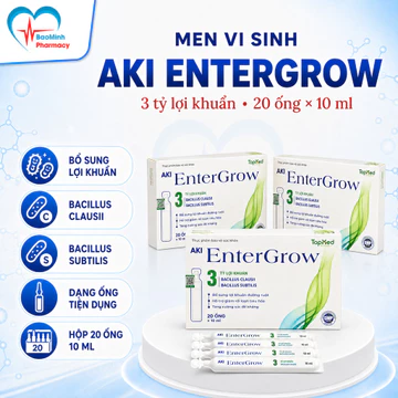 Men Vi Sinh Enter Grow - Giúp Cân Bằng Hệ Vi Sinh Đường Ruột, Giảm Rối Loạn Tiêu Hóa - hộp 20 ống