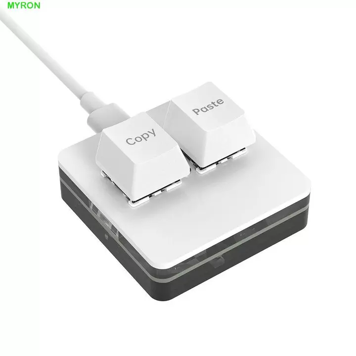 MYRON Tùy Chỉnh Mini 2 Phím Bàn Phím, Bàn Phím Acrylic Copy Paste Bàn Phím, Phụ Kiện Bàn Phím Công Tắc Đỏ Phím Cơ Giao Diện Type-c 2 Phím Bàn Phím Mini PC