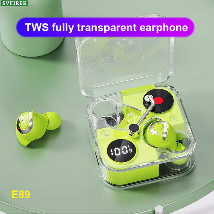 Tai nghe trong suốt hoàn toàn mới Tai nghe không dây Tai nghe Bluetooth 5.3 Tai nghe không dây Tai nghe nhét tai Tai nghe thể thao Tai nghe E89 Chế độ kép