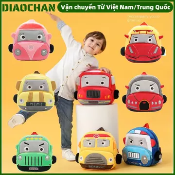Túi đi học OMXILOYI, Văn phòng phẩm Ba lô ô tô hoạt hình âm thanh nổi dễ thương, Túi du lịch ngoài trời Ba lô sang trọng Đồ dùng học tập Trẻ em Ba lô trẻ em Trẻ em Trẻ mới biết đi