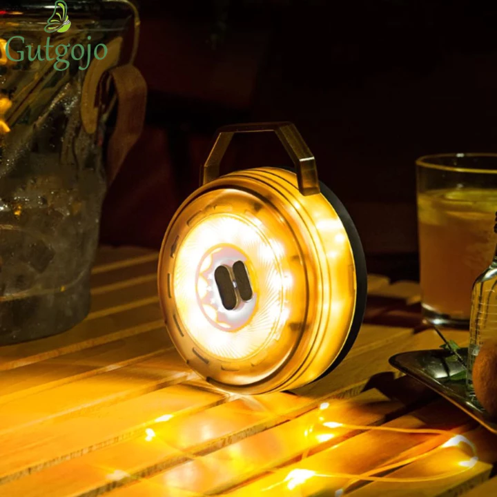 Đèn lều GUTGOJO, Đèn dây đèn LED Đèn đo băng ngoài trời LED, Đèn dây tay quay điện Hệ thống lưu trữ đèn LED Canopy Dải đèn chiếu sáng lều