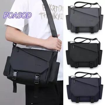 Túi đeo chéo nam MAYSHOW, Túi đeo vai có dây đeo có thể điều chỉnh PU, Túi đeo vai nhiều túi chống thấm nước thời trang Túi đeo chéo công sở thể thao