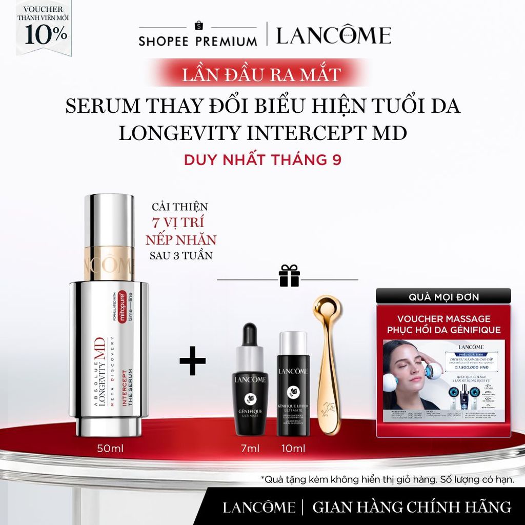 [LẦN ĐẦU RA MẮT] SERUM THAY ĐỔI BIỂU HIỆN TUỔI DA LANCOME LONGEVITY INTERCEPT MD 50ML