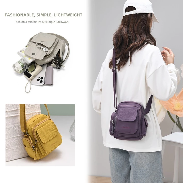 Women's Nylon Handbag – Water-Resistant, Mini – 4