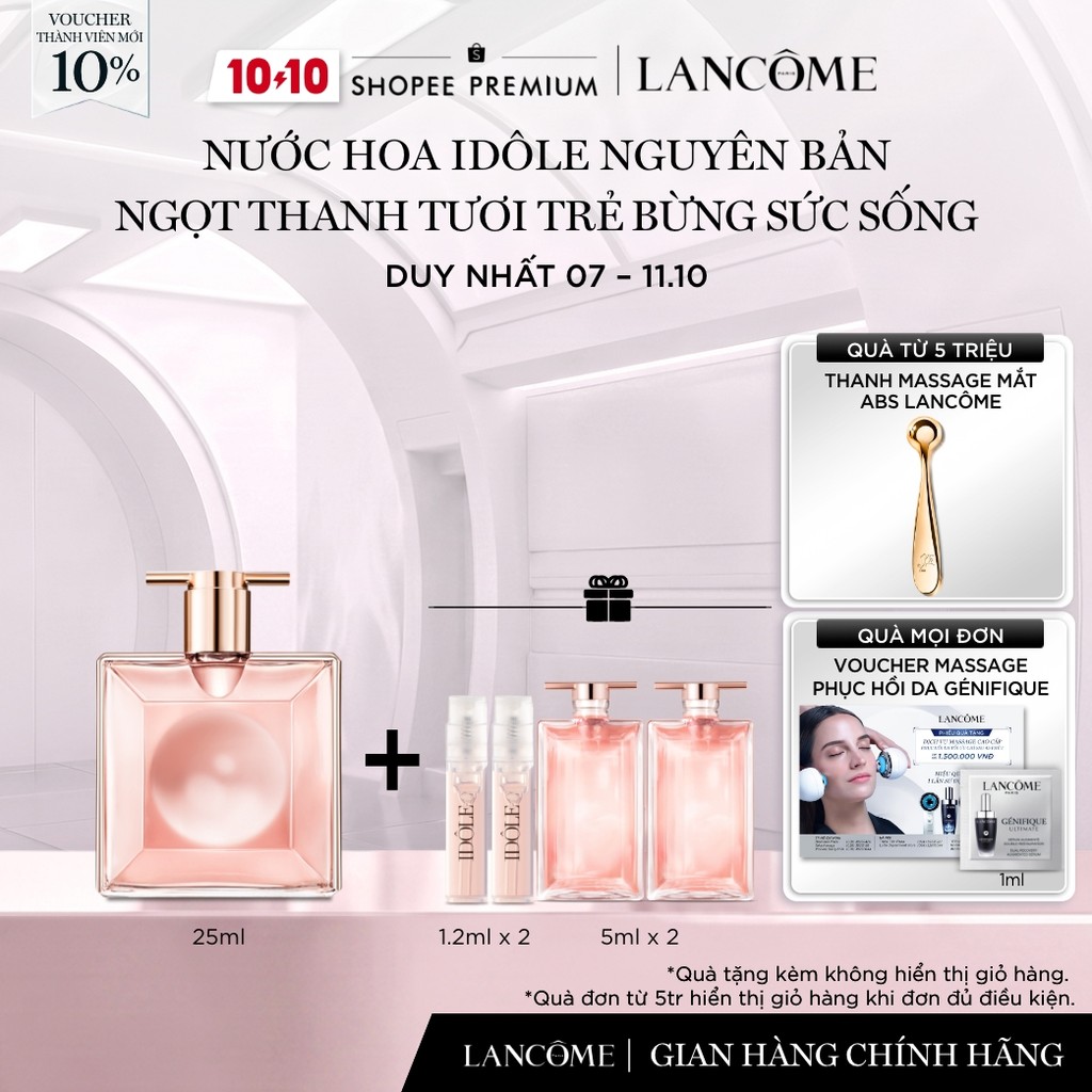 Nước Hoa Lancome Idôle Nguyên Bản 25ml Ngọt Thanh Tươi Trẻ, Bừng Sức Sống