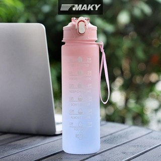 Newwellknownepic 900ML Chai Nước Động Lực Thể Thao Có Dấu Thời Gian Cốc Chống Rò Rỉ Thể Dục BPA Free Di Động Drinkware Cho Ngoài Trời VN