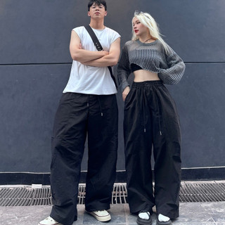 Quần Dài Chất Gió Nhăn Parachute Pants Harem Dáng Thụng Nam Nữ Unisex-BUN222