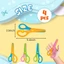 Kéo tập mầm non LAKAM, Đầu cùn Comfort Grip Kéo an toàn cho trẻ em, Thiết kế chống ghim bằng nhựa an toàn Kéo chống kẹp Phát triển phối hợp mắt tay