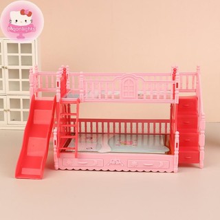 Moonlights Nhà Búp Bê Công Chúa Bunk Giường Có Trượt Nhà Búp Bê Mô Phỏng Đồ Nội Thất Phụ Kiện Búp Bê Nhà Trang Trí Phòng Ngủ EN