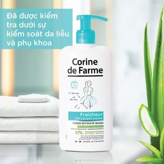Gel Vệ Sinh Phụ Nữ Lô hội Thoáng mát Corine de Farme Fresh Intimate Wash 250ml