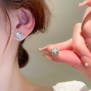 Bông Tai Kim Cương Dát Vàng Phong Cách Mori Cá Tính, Thiết Kế Thời Trang Mới