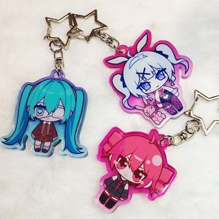 Kasane Teto Anime Keychain Women Miku Key Chain Bags Keyring Men Pendant Kids Friends Gift Collection Ornament Toys Cosp