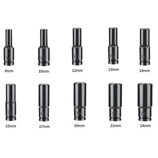AIMVUKES  Bộ 10 đầu khẩu, đầu túyp 1/2 từ 8-24 cường lực dùng cho máy siết bulong