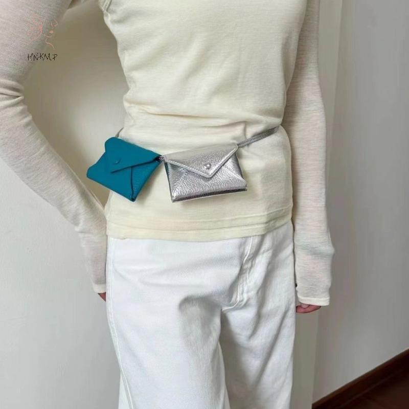 Túi đeo chéo thời trang HNKMP Túi thắt lưng da sáng tạo Ví phong bì Túi đựng tiền xu nhỏ Hộp đựng thẻ cho quà tặng bé gái.