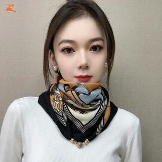 Khăn tam giác vải lanh cotton cho nữ, phong cách Hàn Quốc, bảo vệ cổ và giữ ấm