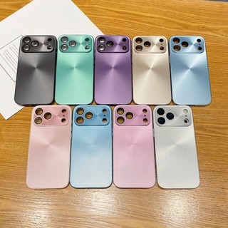 Sang Trọng Kết Cấu CD Cực Quang Ống Kính Bảo Vệ Ốp Lưng Điện Thoại iPhone 17 Air 16 15 14 13 12 11 Pro Max Plus Mờ Khung Kim Loại