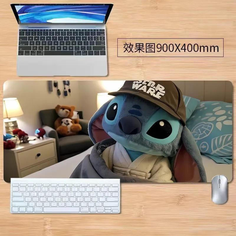 Miếng Lót Chuột Stitch - Thảm Để Bàn Anime XL Ngoài Hành Tinh Màu Xanh Dễ Thương, Cao Su Dày & Chống Trơn Trượt 3 Mm