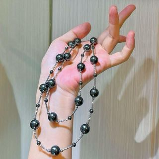 [N1129] Vòng Cổ, Dây Chuyền, Mix Ngọc Nhân Tạo Xám Đen, Sang Trọng Trẻ Trung Cho Nữ - DAISYN