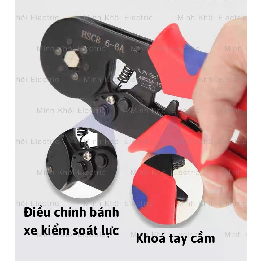 Kìm bấm cos vuông HSC4,kìm bấm cốt lục giác,kìm uốn dây điện,kềm bấm cos pin,kìềm bấm cos kim,kìm cos,kềm cos,kiềm cos