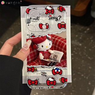 Dành Cho Huawei Nova Y70 11 10 9Z 9 8i 8 7 7i 6 5T SE 4E 3i 2i Mete 60 50 40 40E 30 20 Pro Vỏ Điện Thoại Màu Đỏ Hello Kitty Nơ Kẻ Sọc Hoạt Hình Dễ Thương Trong Suốt Vỏ Mềm Trong Suốt Vỏ bọc