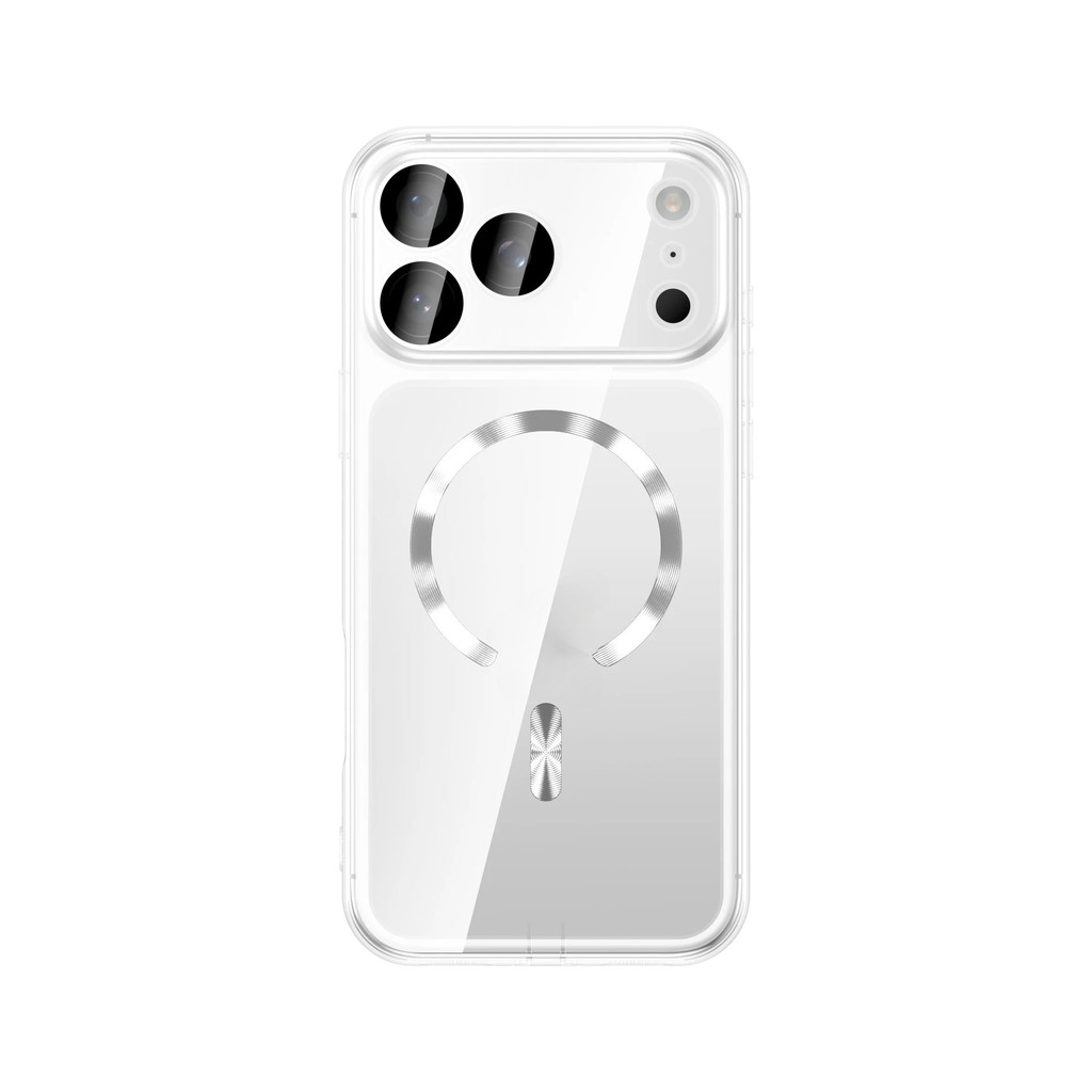 Mạ Ống Kính Trong Suốt Bảo Vệ Từ Tính Dành Cho iPhone 17 Pro Max 17Pro   Sạc Không Dây Vỏ Mềm Có Phích Cắm Bụi