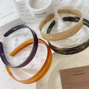 Băng đô PYCOU Acetate, Băng đô rộng cổ điển rộng 2,2cm, Thiết kế răng thời trang Băng đô có răng chống trượt phong cách Hàn Quốc dành cho nữ