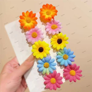 PYCOU 10 Chiếc Kẹp Tóc Hoa Nhân Tạo, Vải Nhẹ Hoa Cúc Kẹp, Kẹp Kim Loại Hoa Nhân Tạo Nhiều Màu Sắc Hoa Hướng Dương Kẹp Tóc Tạo Kiểu Tóc