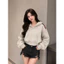 Áo Khoác Hoodie Nỉ Form Rộng Croptop Khóa Kéo 3 Sọc Tay Phối Màu Nữ Cá Tính