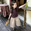 Bé gái (90-130) Phong cách mới mùa hè Áo thun ngắn tay Dopamine + Quần chống muỗi chấm bi