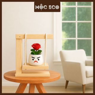 Kệ gỗ thông treo dây thừng để bàn trang trí bàn làm việc, quán cafe, phòng ngủ, góc học tập homestay