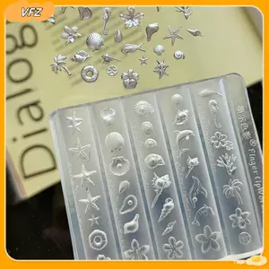 VFZ 1 Cái 3D Lily Hoa Biển Vỏ Conch San Hô Sao Biển Acrylic Khuôn Móng Tay DIY Silicon Làm Móng Tay Nghệ Thuật Trang Trí Khuôn Louislifecool