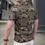 2026 Mới Baroque retro In Hình Nam Mùa Hè Tay Ngắn Thời Trang zip-up Áo Sơ Mi polo